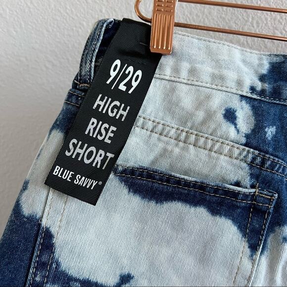 NWT Blue Savvy Acid Bleach Wash Denim Jean 100% Cotton Shorts 9 / 29 - Picture 6 of 10